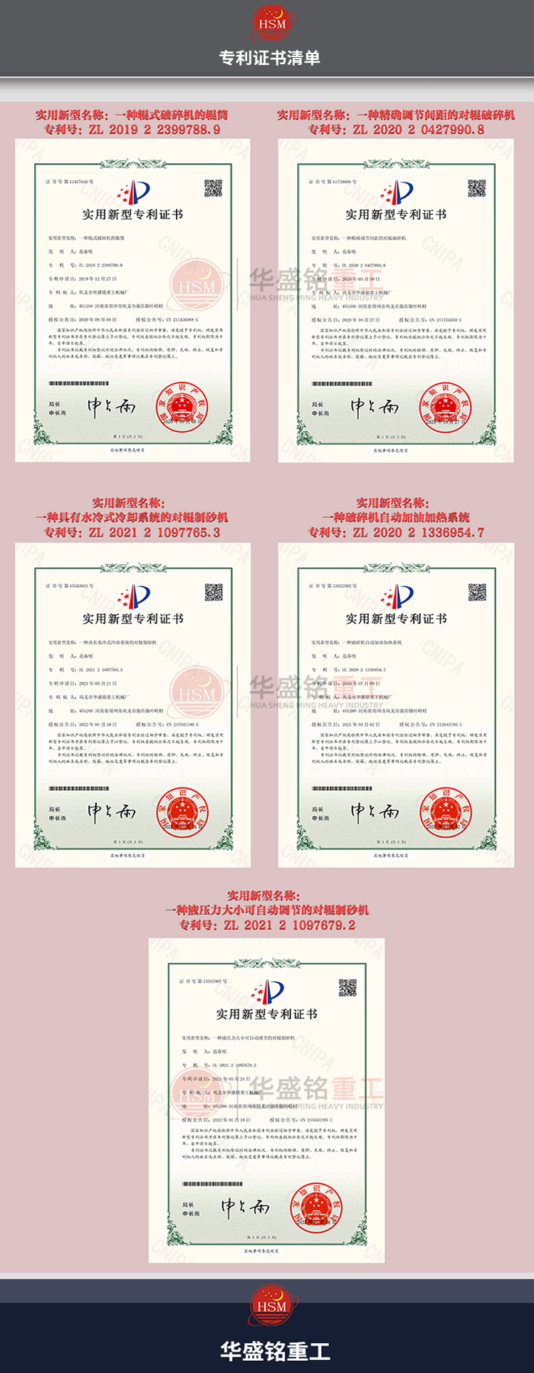 華盛銘全液壓對輥破碎機專利